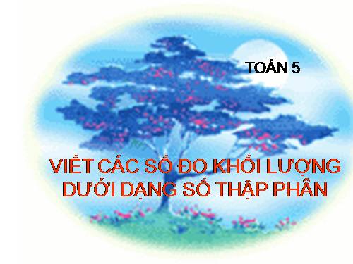 Viết các số đo khối lượng dưới dạng số thập phân