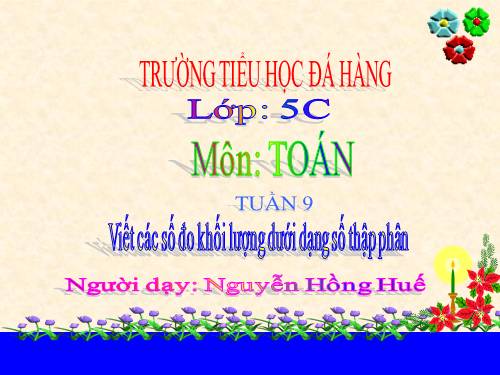 Viết các số đo khối lượng dưới dạng số thập phân