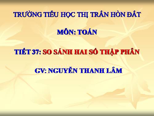 So sánh hai số thập phân