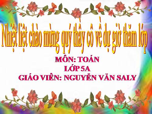 Các Bài giảng khác thuộc Chương trình Toán 5