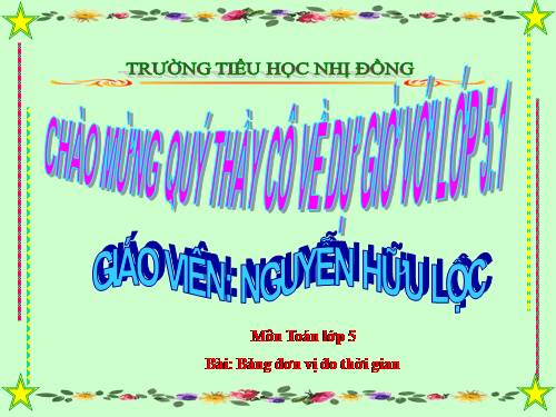 Bảng đơn vị đo thời gian