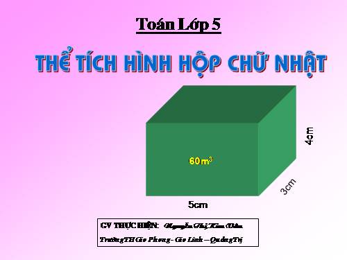 Thể tích hình hộp chữ nhật