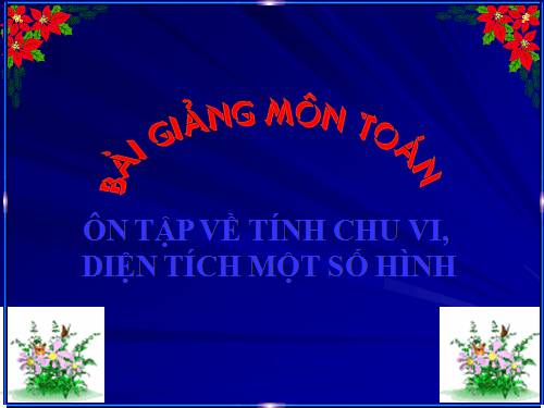 Ôn tập về tính chu vi, diện tích một số hình