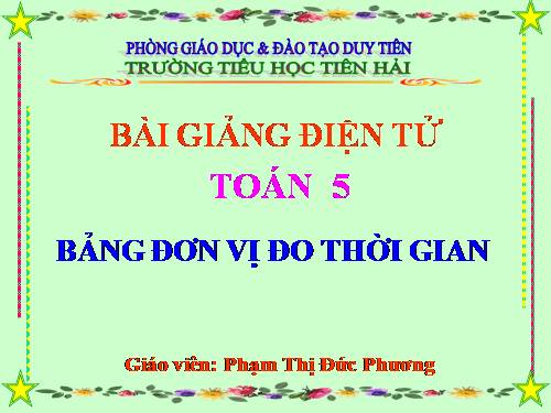 Bảng đơn vị đo thời gian