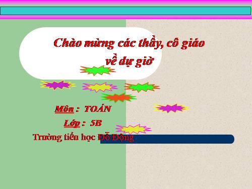 Các Bài giảng khác thuộc Chương trình Toán 5