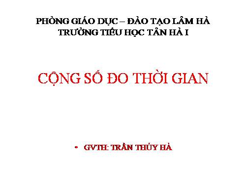 Cộng số đo thời gian