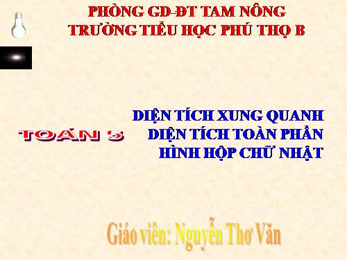 Diện tích xung quanh và diện tích toàn phần của hình hộp chữ nhật