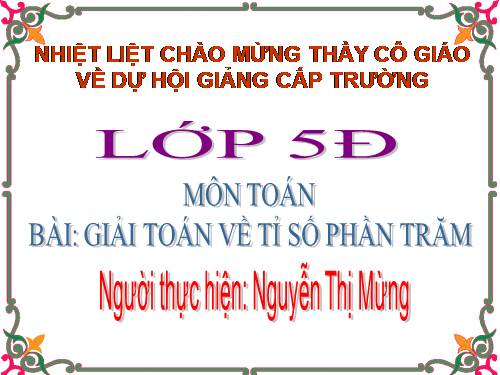 Giải toán về tỉ số phần trăm