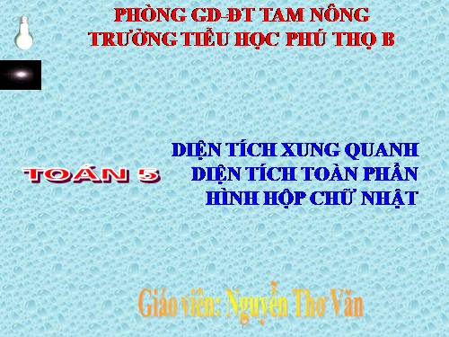 Diện tích xung quanh và diện tích toàn phần của hình hộp chữ nhật