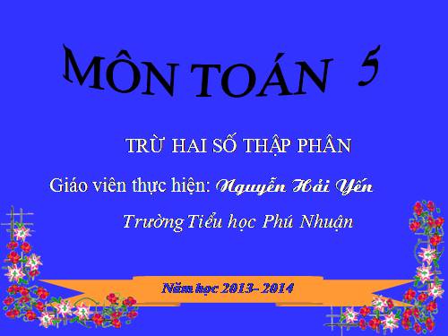 Trừ hai số thập phân