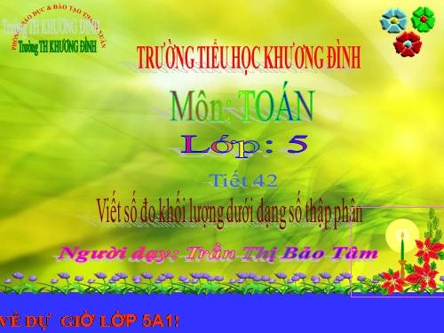 Viết các số đo khối lượng dưới dạng số thập phân
