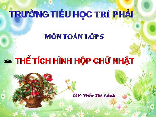 Thể tích hình hộp chữ nhật