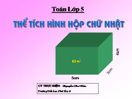 Thể tích hình hộp chữ nhật