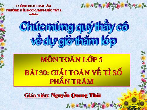 Giải toán về tỉ số phần trăm (tiếp theo)