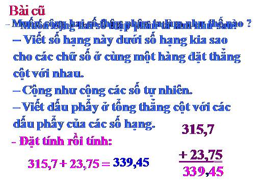 Tổng nhiều số thập phân