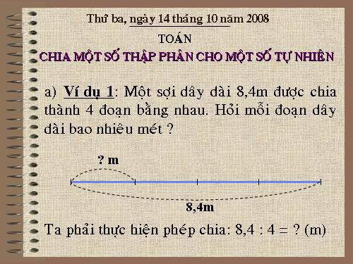 Chia một số thập phân cho một số tự nhiên