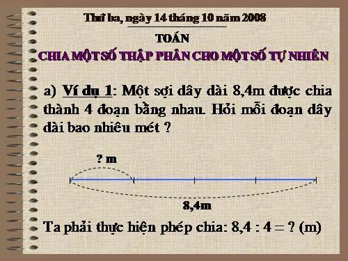 Chia một số thập phân cho một số tự nhiên