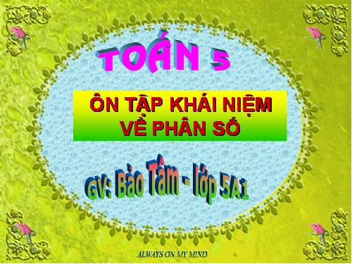 Ôn tập: Khái niệm về phân số