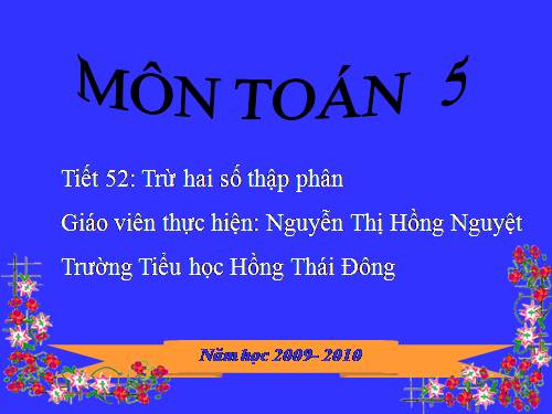 Trừ hai số thập phân