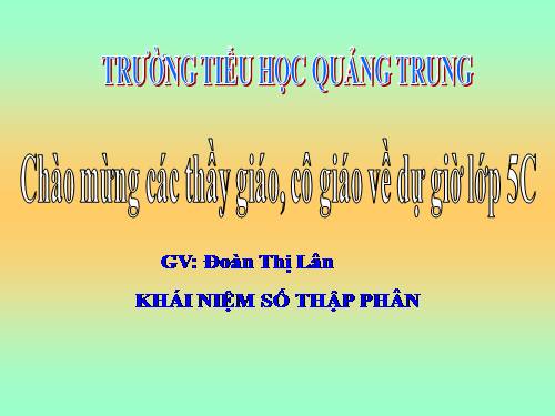 Khái niệm số thập phân