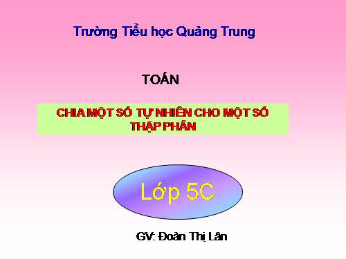 Chia một số tự nhiên cho một số thập phân