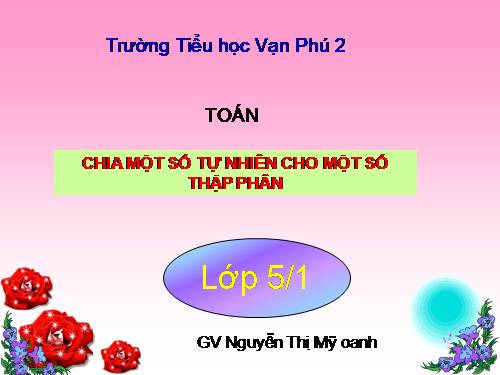 Chia một số tự nhiên cho một số thập phân