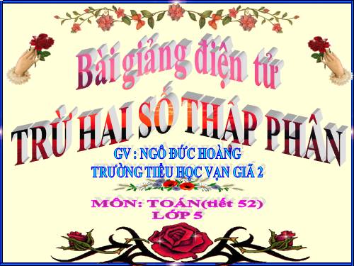 Trừ hai số thập phân