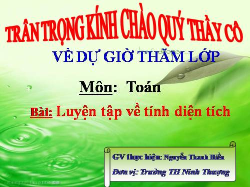 Luyện tập về tính diện tích