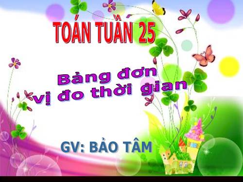 Bảng đơn vị đo thời gian