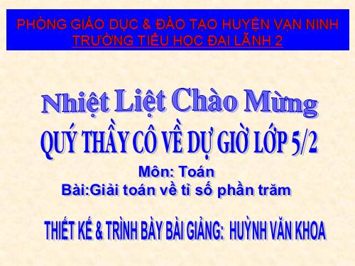 Giải toán về tỉ số phần trăm