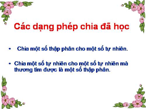 Chia một số tự nhiên cho một số thập phân