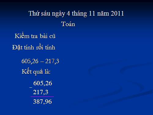 Nhân một số thập phân với một số tự nhiên