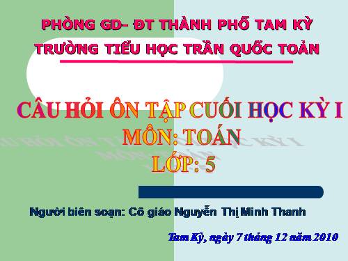 Các Bài giảng khác thuộc Chương trình Toán 5