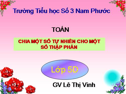 Chia một số tự nhiên cho một số thập phân