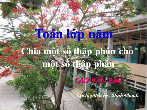 Chia một số thập phân cho một số thập phân