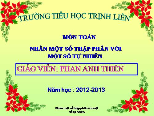 Nhân một số thập phân với một số tự nhiên