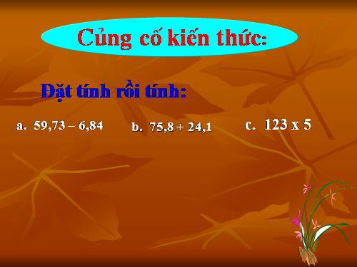 Nhân một số thập phân với một số tự nhiên