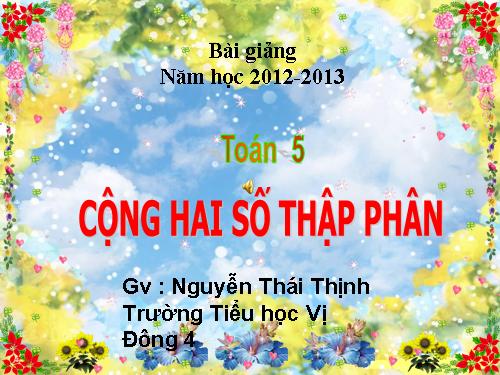 Cộng hai số thập phân