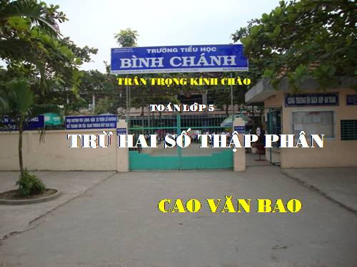 Trừ hai số thập phân