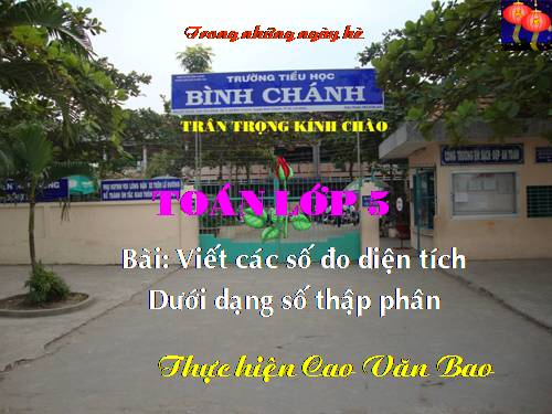 Viết các số đo diện tích dưới dạng số thập phân