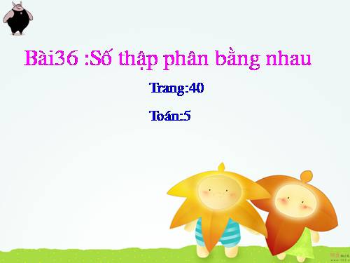 Số thập phân bằng nhau