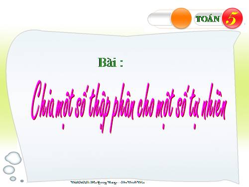 Chia một số thập phân cho một số tự nhiên