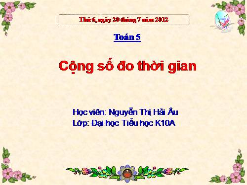 Cộng số đo thời gian