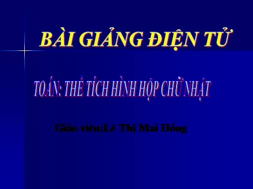 Thể tích hình hộp chữ nhật