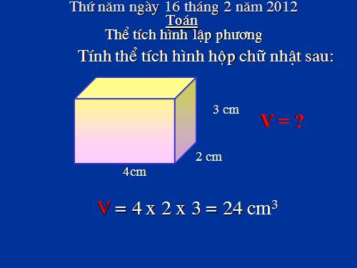 Thể tích hình lập phương