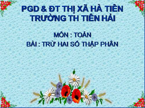 Trừ hai số thập phân