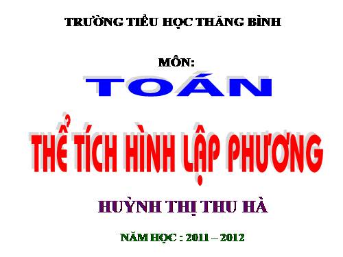 Thể tích hình lập phương