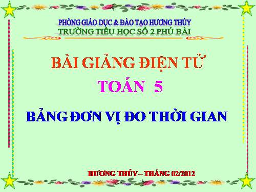 Bảng đơn vị đo thời gian