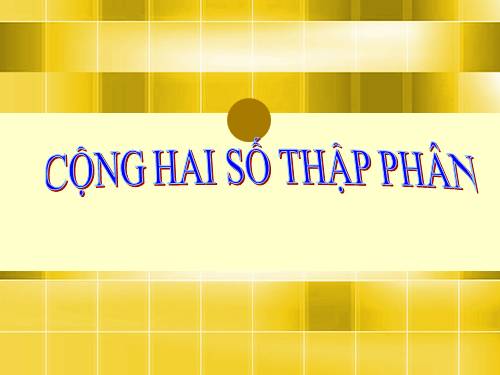 Cộng hai số thập phân