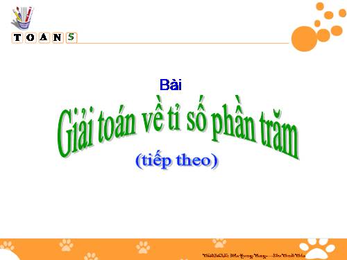 Giải toán về tỉ số phần trăm